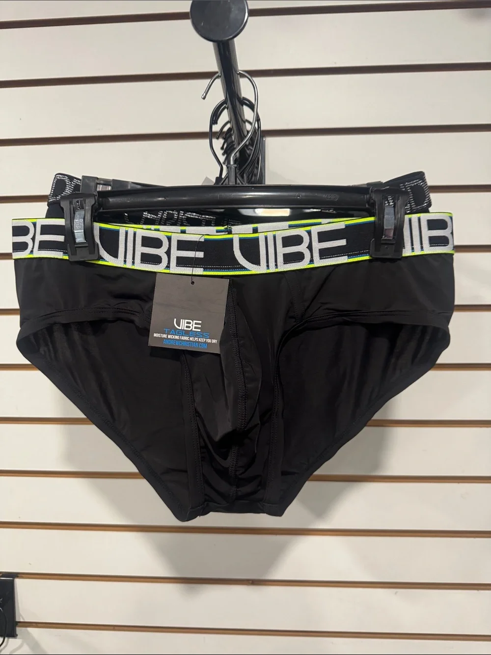 Vibe Black Brief with Neon-Trim Branded Waistband